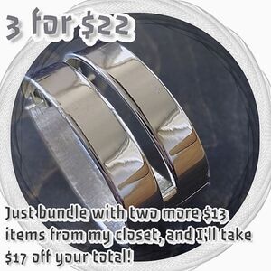 Silver tone wide cutout hinged cuff